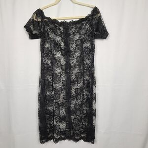 Black Lace Off-Shoulder Dress #1368